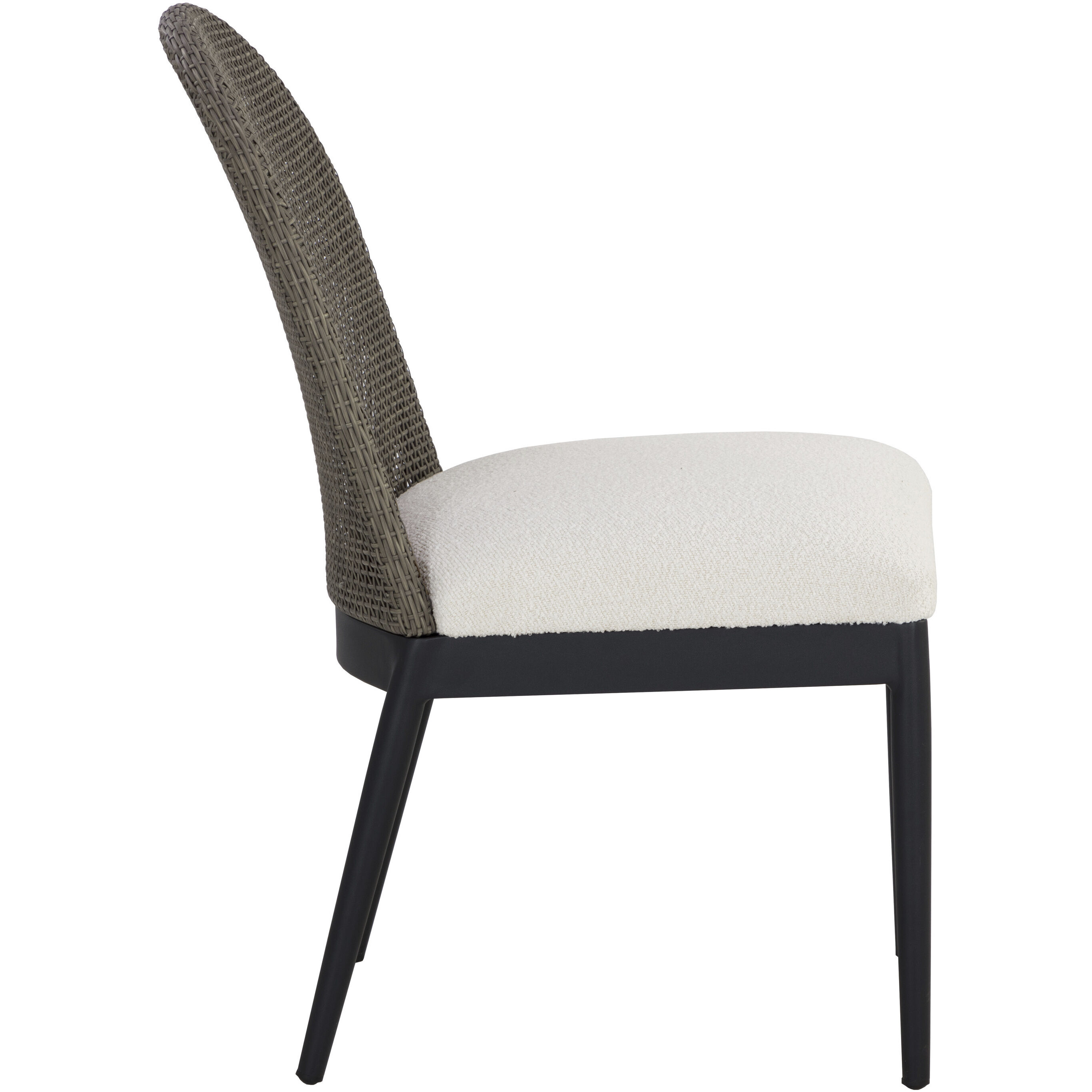 Calandri Black / Louis Cream Outdoor Dining Chair, Set Of 2